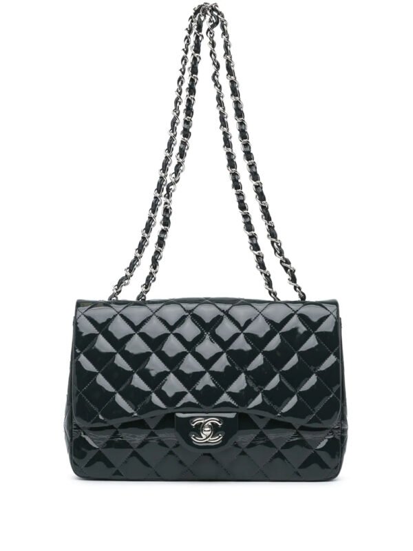 CHANEL  2009-2010 Jumbo Classic Patent Double Flap shoulder bag